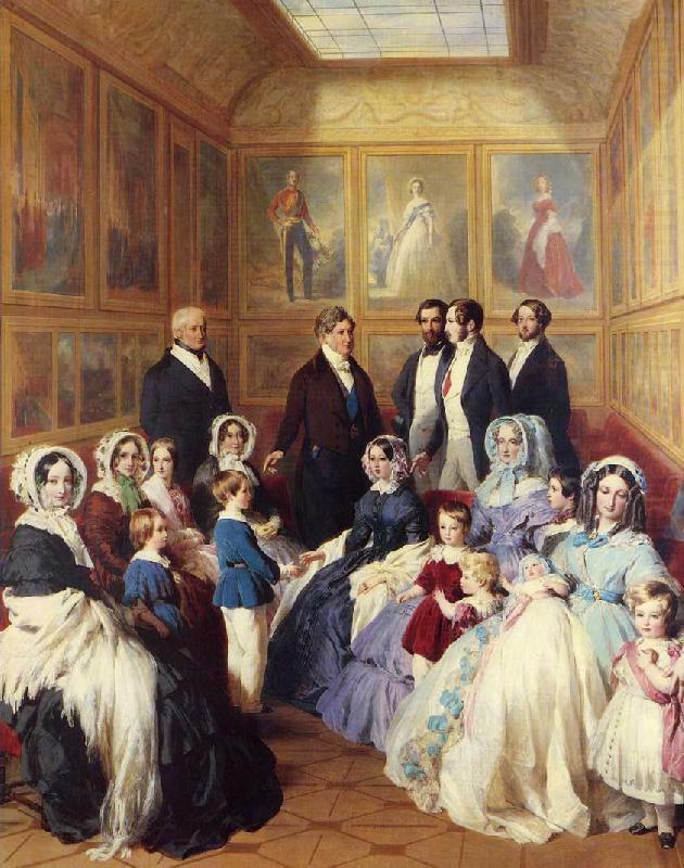 Franz Xaver Winterhalter Queen Victoria and Prince Albert with the Family of King Louis Philippe at the Chateau D'Eu china oil painting image